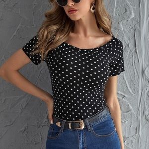 Black & White Polka Dot Top